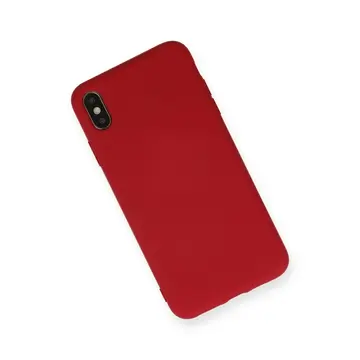 İphone Xs Max Kılıf Nano İçi Kadife Silikon - Kırmızı