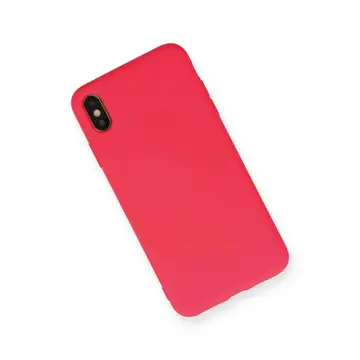 İphone Xs Max Kılıf Nano İçi Kadife Silikon - Koyu Pembe