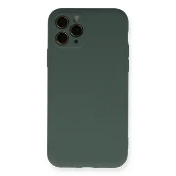 İphone 11 Pro Kılıf Nano İçi Kadife Silikon - Koyu Yeşil