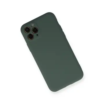 İphone 11 Pro Kılıf Nano İçi Kadife Silikon - Koyu Yeşil