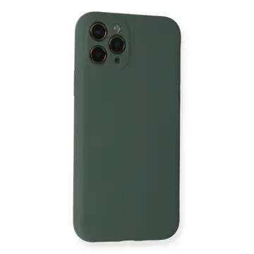 İphone 11 Pro Kılıf Nano İçi Kadife Silikon - Koyu Yeşil