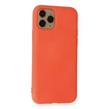 İphone 11 Pro Kılıf Nano İçi Kadife Silikon - Turuncu