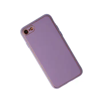 İphone 7 Kılıf Coco Deri Silikon Kapak - Lila