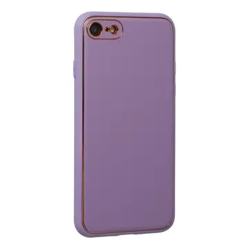 İphone 7 Kılıf Coco Deri Silikon Kapak - Lila