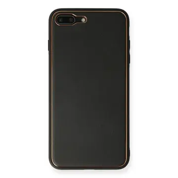 İphone 7 Plus Kılıf Coco Deri Silikon Kapak - Siyah