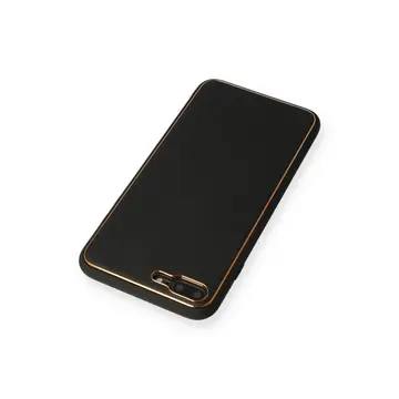 İphone 7 Plus Kılıf Coco Deri Silikon Kapak - Siyah