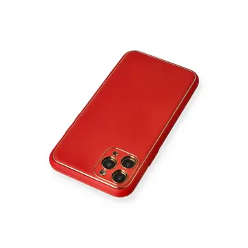 İphone 11 Pro Max Kılıf Coco Deri Silikon Kapak - Kırmızı