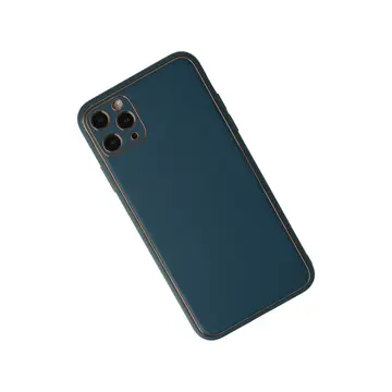 İphone 11 Pro Max Kılıf Coco Deri Silikon Kapak - Mavi