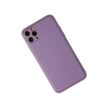 İphone 11 Pro Max Kılıf Coco Deri Silikon Kapak - Lila