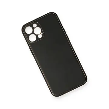 İphone 12 Pro Kılıf Coco Deri Silikon Kapak - Siyah