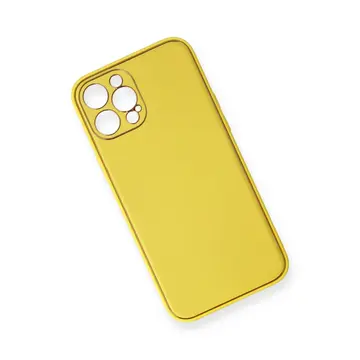 İphone 12 Pro Kılıf Coco Deri Silikon Kapak - Sarı