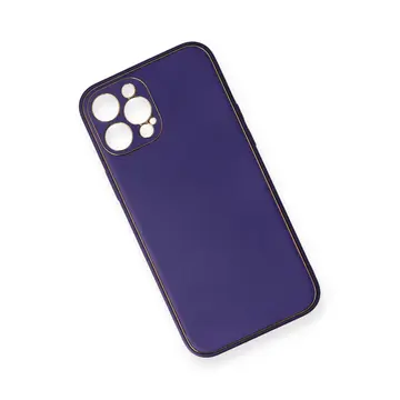 İphone 12 Pro Kılıf Coco Deri Silikon Kapak - Mor
