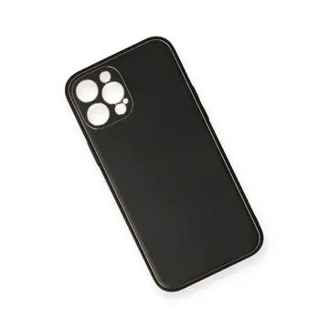 İphone 12 Pro Max Kılıf Coco Deri Silikon Kapak - Siyah