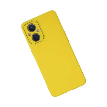 Oppo Reno 7 Lite Kılıf Lansman Glass Kapak - Sarı