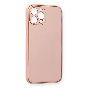 İphone 12 Pro Max Kılıf Coco Deri Silikon Kapak - Pembe