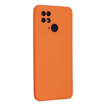 Xiaomi Redmi 10c Kılıf Nano İçi Kadife Silikon - Turuncu