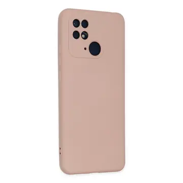Xiaomi Redmi 10c Kılıf Nano İçi Kadife Silikon - Pudra