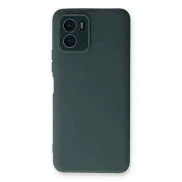 Vivo Y15s Kılıf Lansman Glass Kapak - Koyu Yeşil