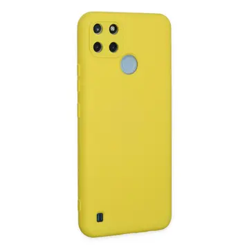 Realme C25y Kılıf Nano İçi Kadife Silikon - Sarı