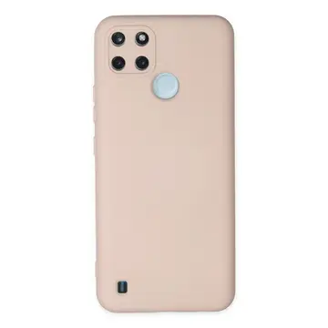 Realme C25y Kılıf Nano İçi Kadife Silikon - Pudra