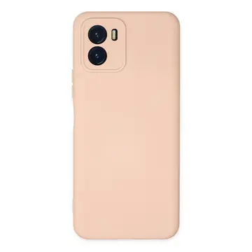 Vivo Y15s Kılıf Nano İçi Kadife Silikon - Pudra