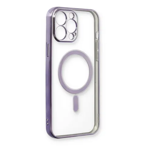 İphone 13 Pro Kılıf Magneticsafe Lazer Silikon - Mor