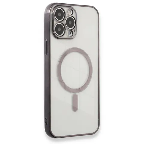 İphone 13 Pro Max Kılıf Magneticsafe Lazer Silikon - Siyah
