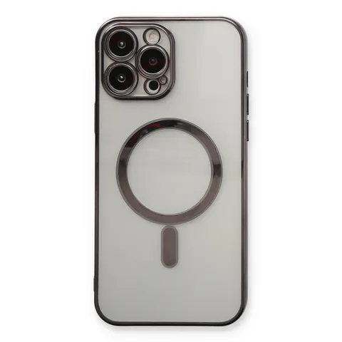 İphone 13 Pro Max Kılıf Magneticsafe Lazer Silikon - Siyah
