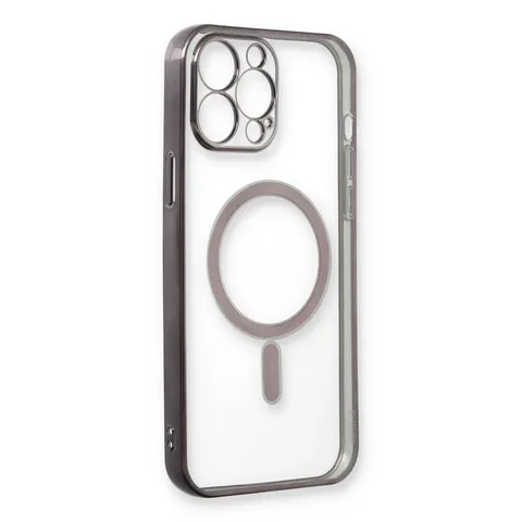 İphone 13 Pro Max Kılıf Magneticsafe Lazer Silikon - Siyah