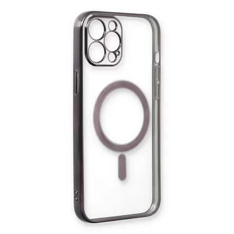 İphone 12 Pro Kılıf Magneticsafe Lazer Silikon - Siyah