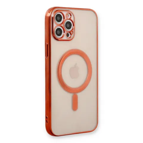 İphone 12 Pro Kılıf Magneticsafe Lazer Silikon - Kırmızı