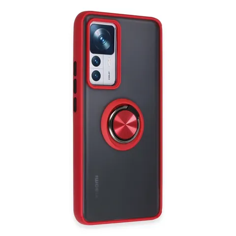 Xiaomi Mi 12t Pro Kılıf Montreal Yüzüklü Silikon Kapak - Kırmızı