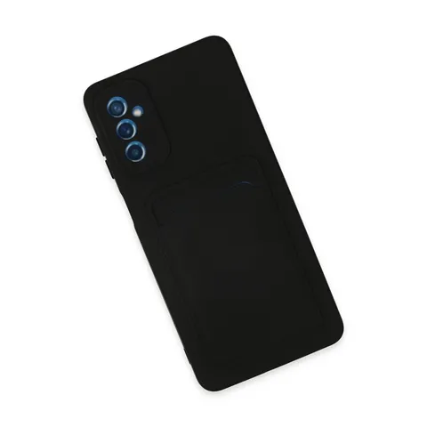 Samsung Galaxy M52 5g Kılıf Kelvin Kartvizitli Silikon - Siyah