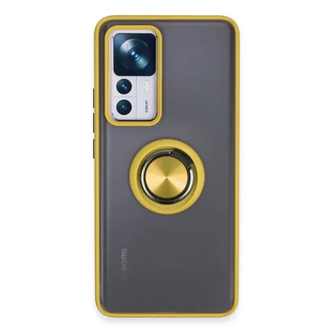 Xiaomi Mi 12t Pro Kılıf Montreal Yüzüklü Silikon Kapak - Sarı