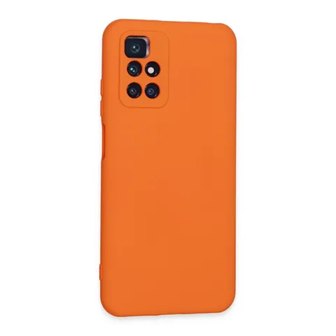 Xiaomi Redmi 10 2022 Kılıf Nano İçi Kadife Silikon - Turuncu