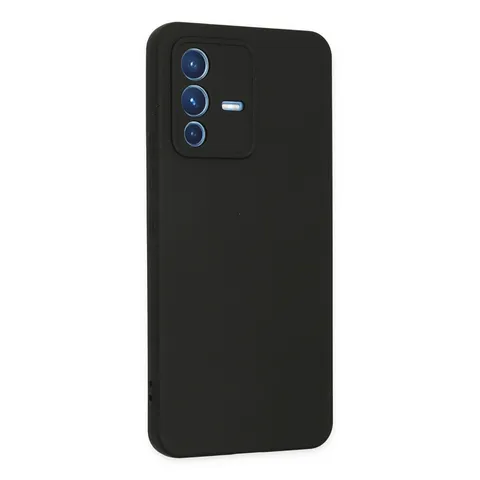 Vivo V23 5g Kılıf Nano İçi Kadife Silikon - Siyah