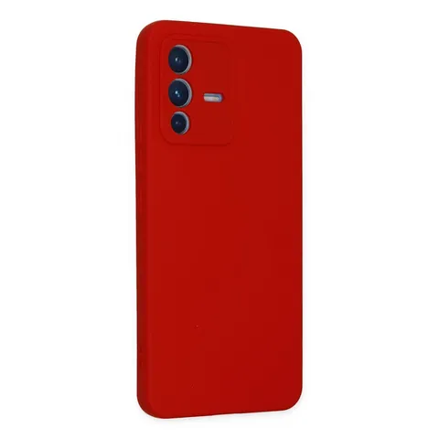Vivo V23 5g Kılıf Nano İçi Kadife Silikon - Kırmızı