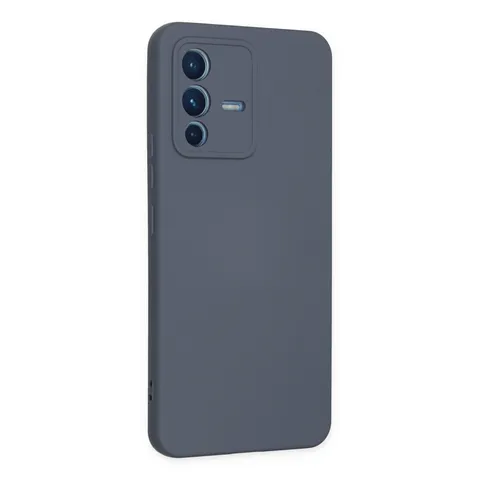 Vivo V23 5g Kılıf Nano İçi Kadife Silikon - Gri