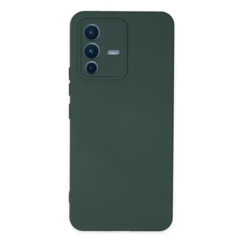 Vivo V23 5g Kılıf Nano İçi Kadife Silikon - Koyu Yeşil