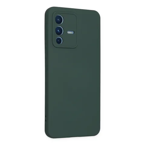 Vivo V23 5g Kılıf Nano İçi Kadife Silikon - Koyu Yeşil