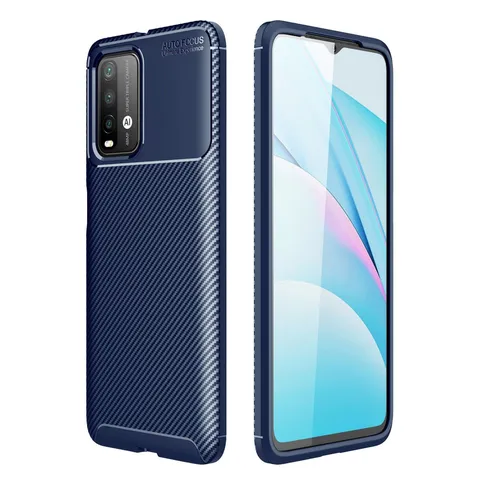 Xiaomi Redmi 9t Kılıf Auto Focus Karbon Kapak - Lacivert