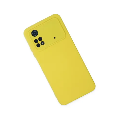 Xiaomi Poco M4 Pro 4g Kılıf Nano İçi Kadife Silikon - Sarı