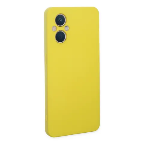 Oppo Reno 7 Lite Kılıf Nano İçi Kadife Silikon - Sarı