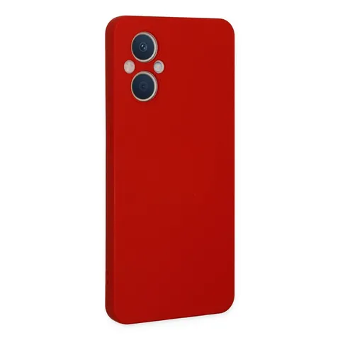 Oppo Reno 7 Lite Kılıf Nano İçi Kadife Silikon - Kırmızı
