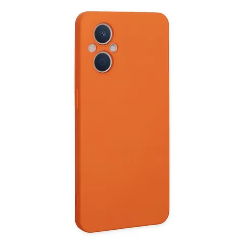 Oppo Reno 7 Lite Kılıf Nano İçi Kadife Silikon - Turuncu