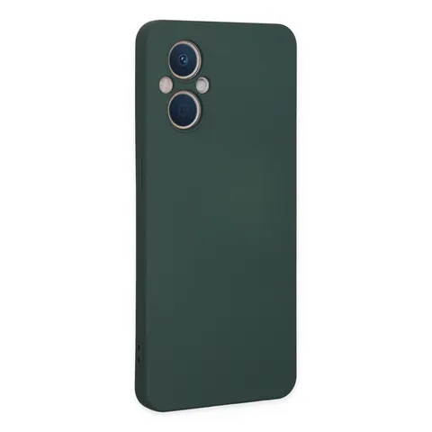 Oppo Reno 7 Lite Kılıf Nano İçi Kadife Silikon - Koyu Yeşil