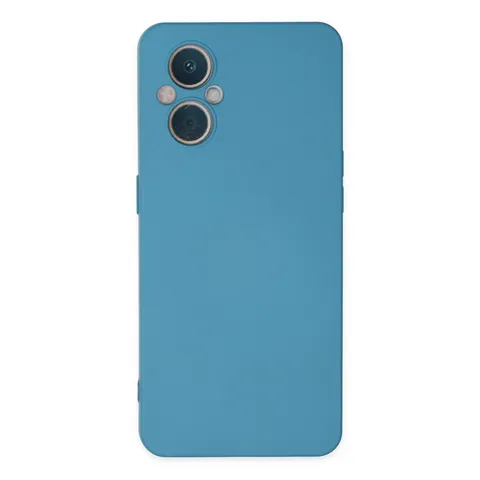 Oppo Reno 7 Lite Kılıf Nano İçi Kadife Silikon - Mavi