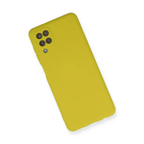 Samsung Galaxy A12 Kılıf Nano İçi Kadife Silikon - Sarı