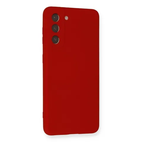 Samsung Galaxy S21 Kılıf Nano İçi Kadife Silikon - Kırmızı