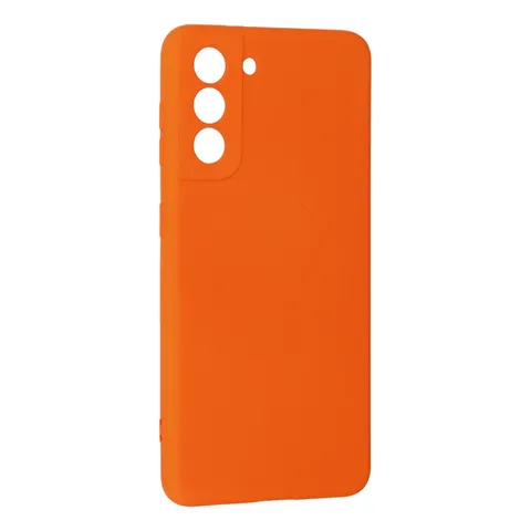 Samsung Galaxy S21 Kılıf Nano İçi Kadife Silikon - Turuncu